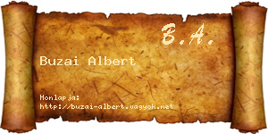 Buzai Albert névjegykártya